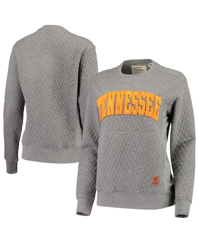 Womens Pressbox Heather Charcoal Tennessee Volunteers Moose Quilted Pullover Sweatshirt Product Image