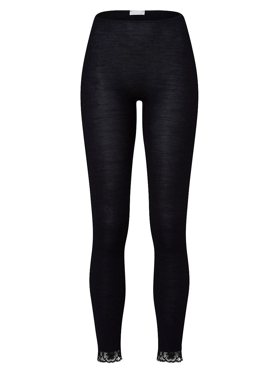 Hanro Ribbed Merino Wool & Silk Pajama Leggings Product Image