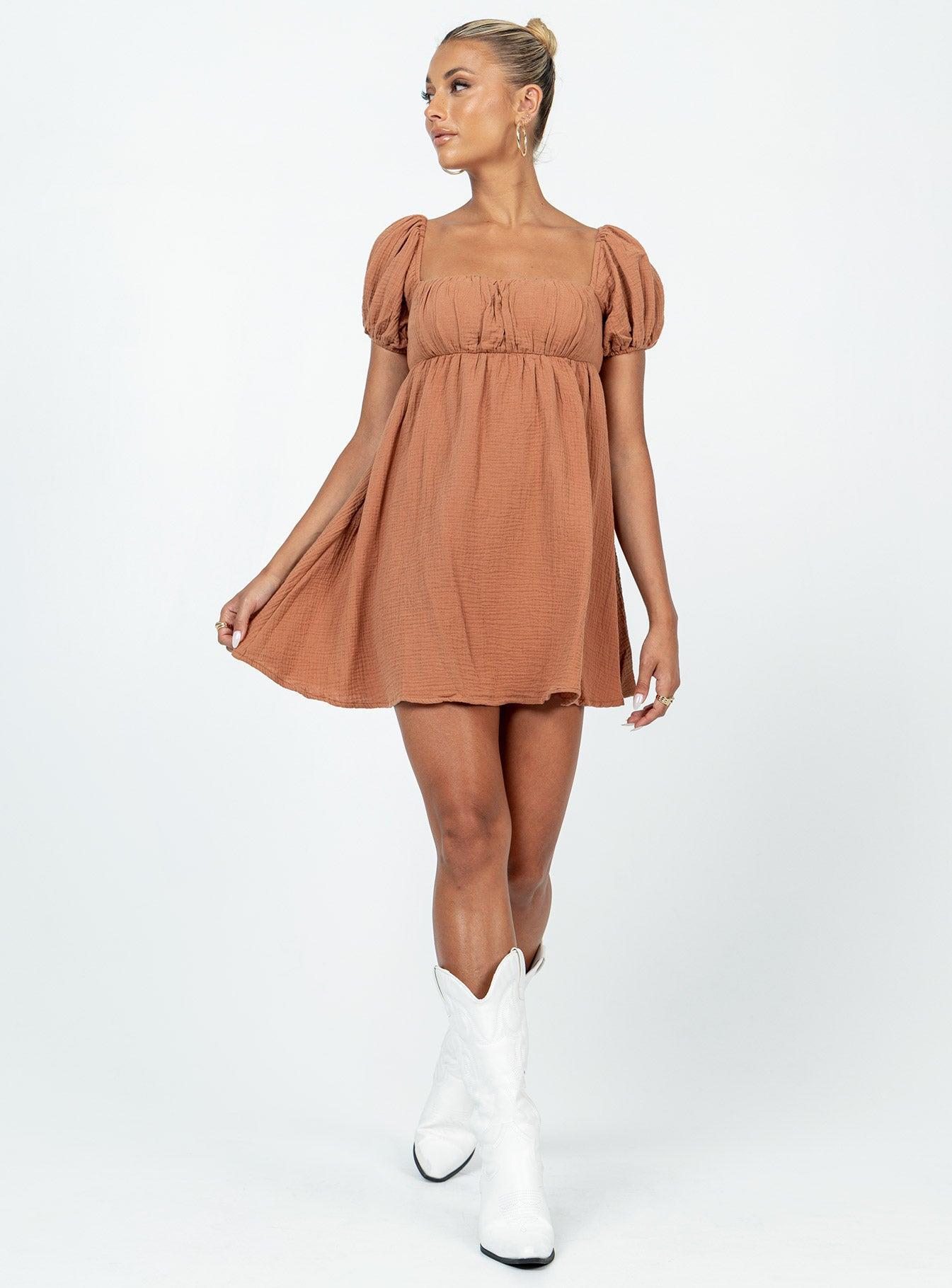 Let's Dance Mini Dress Brown Product Image