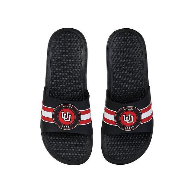 FOCO Utah Utes Stripe Raised Slide Sandals, Mens Product Image