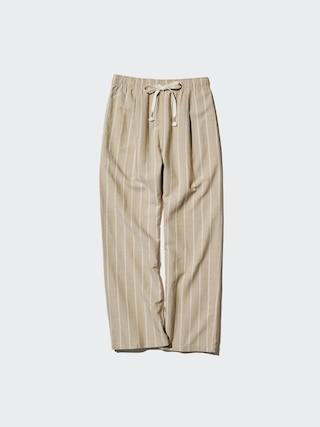 Womens Linen Blend Easy Pants Beige Large UNIQLO US Product Image