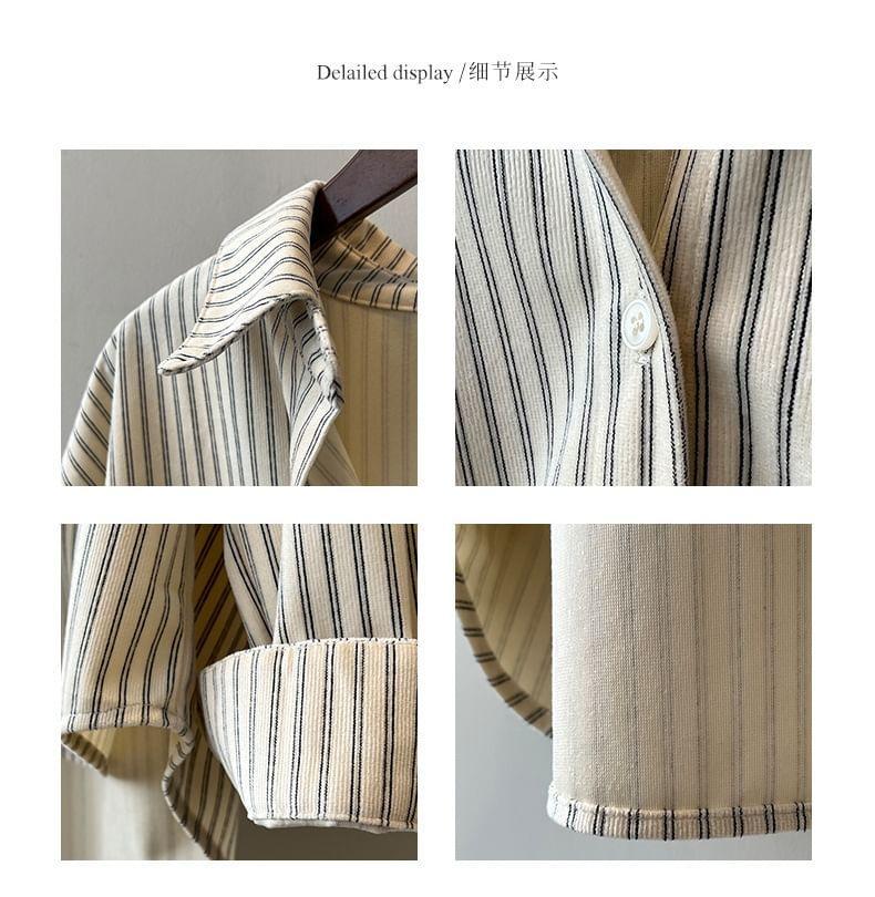 Long-Sleeve Striped Shirt Product Image