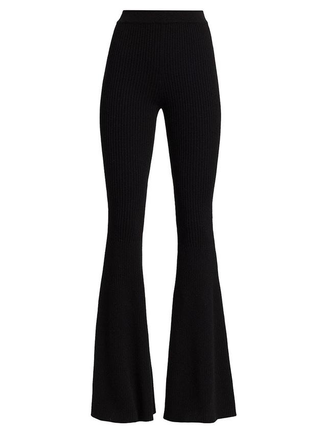 Womens Rib-Knit Cashmere Flare Pants Product Image