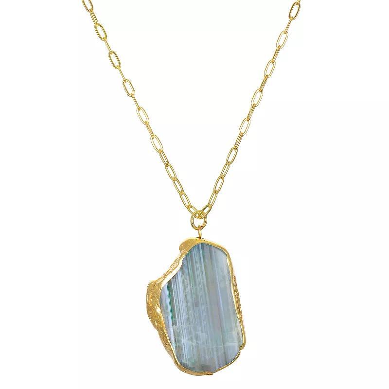 Emberly Gold Tone Short Pendant Necklace, Womens, Green Product Image