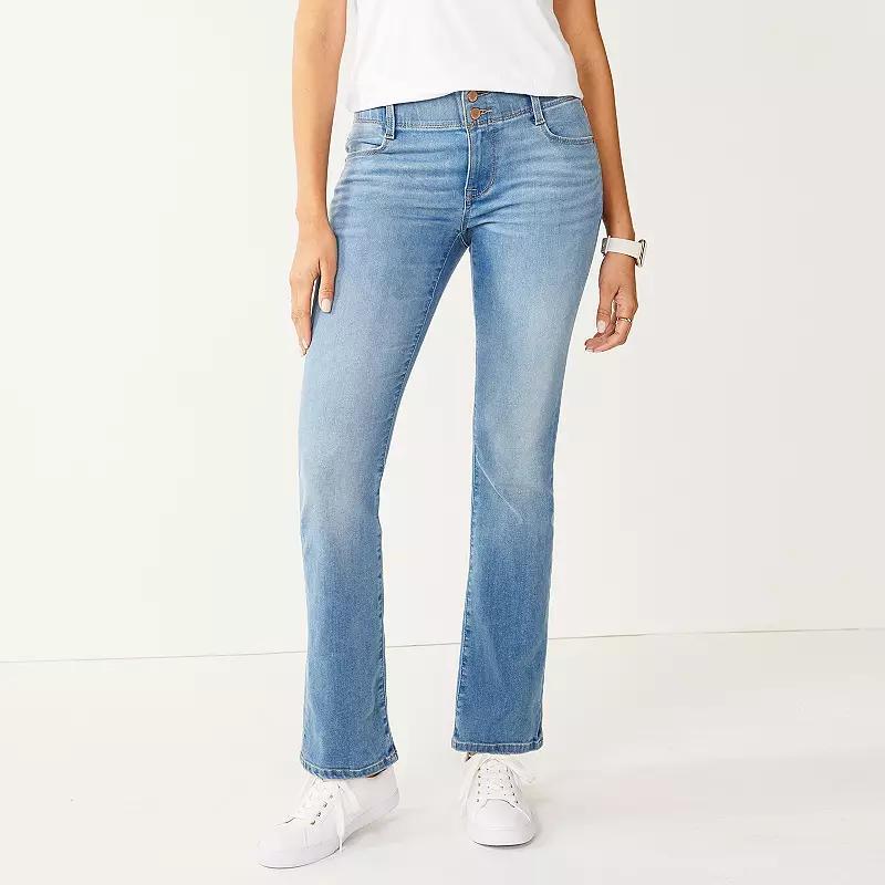 Womens Nine West Tummy-Control Bootcut Jeans Light Blue Product Image