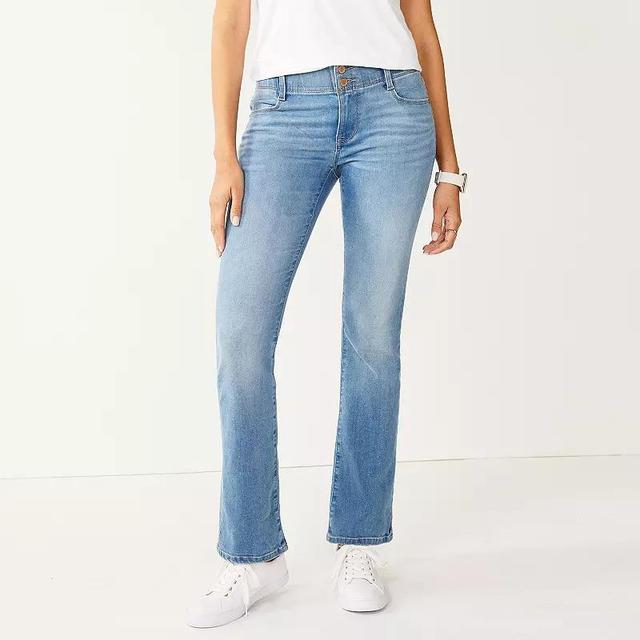 Womens Nine West Tummy-Control Bootcut Jeans Light Blue Product Image