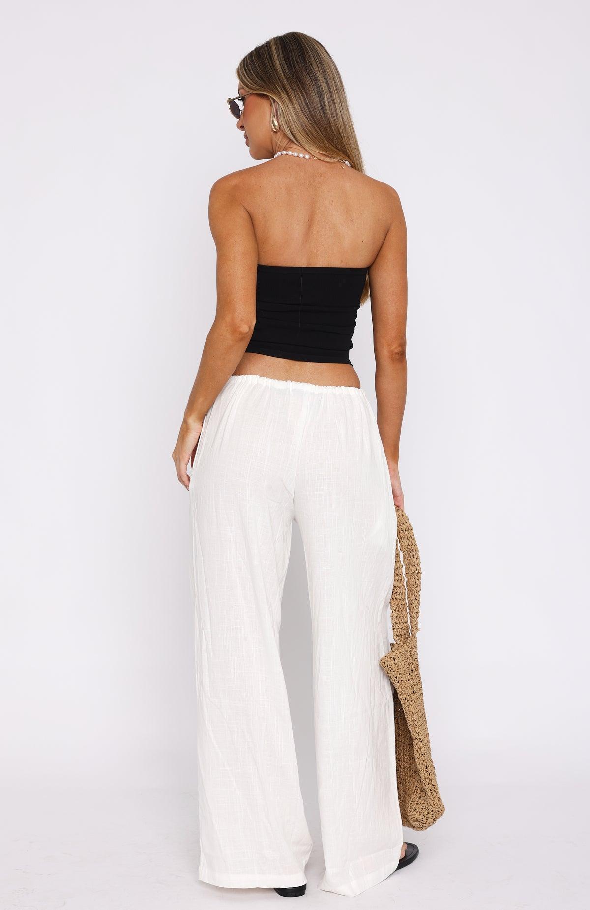 Burning Love Linen Pants White Product Image