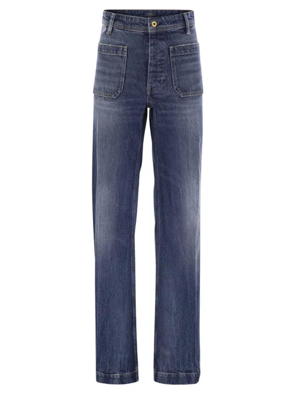 POLO RALPH LAUREN Wide-leg Jeans In Stretch Cotton In Denim Product Image