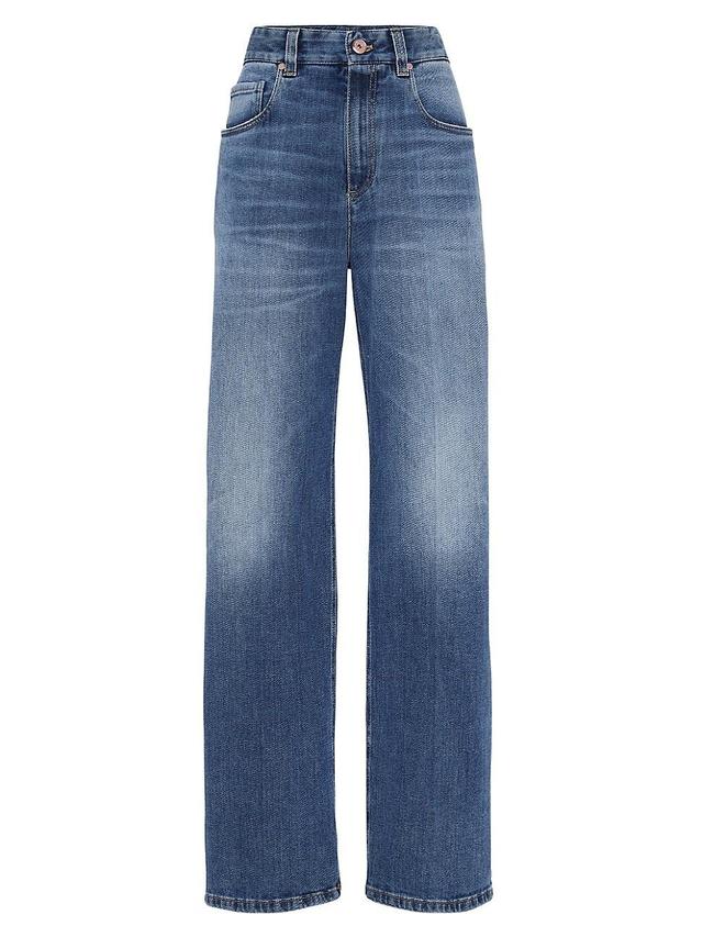 Womens Comfort Denim Loose Five Pocket Jeans Product Image