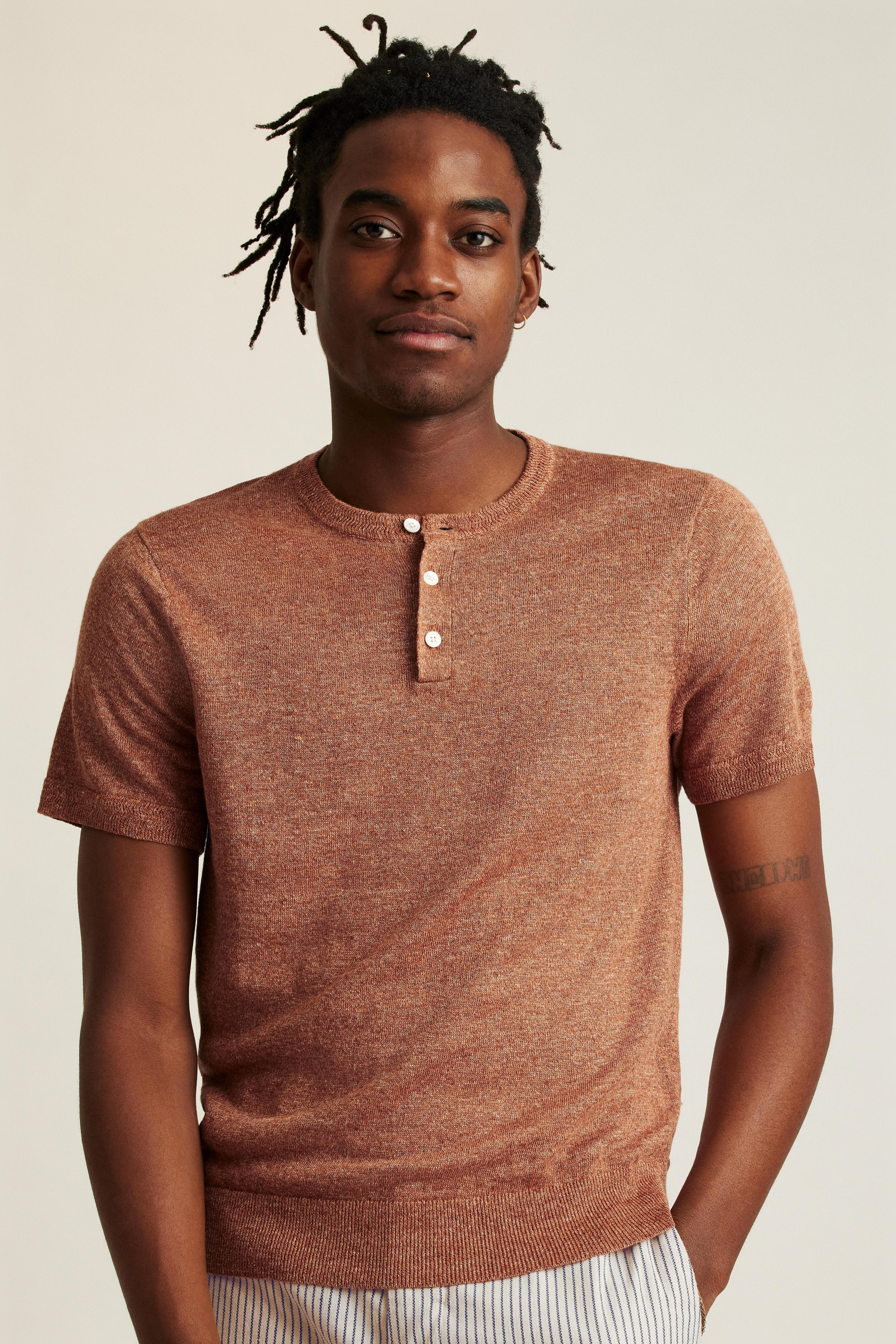 Italian Linen Henley Product Image