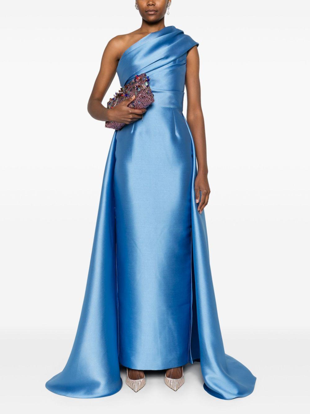 SOLACE LONDON Alba Gown In Blue Product Image