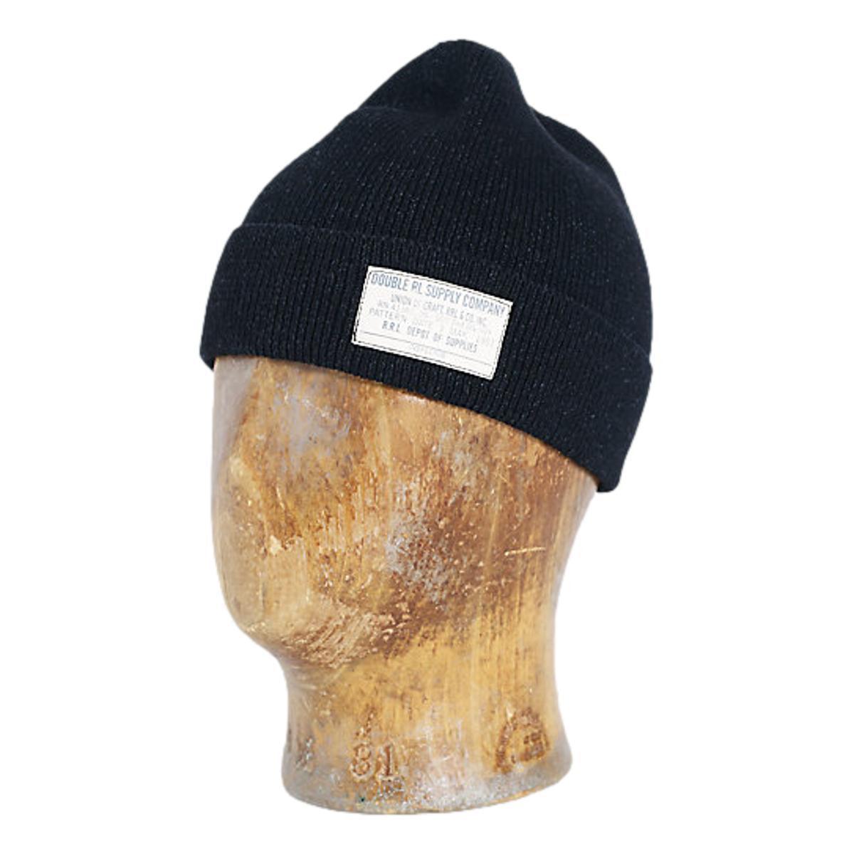 Indigo-Dyed Cotton Watch Cap Black Indigo Product Image