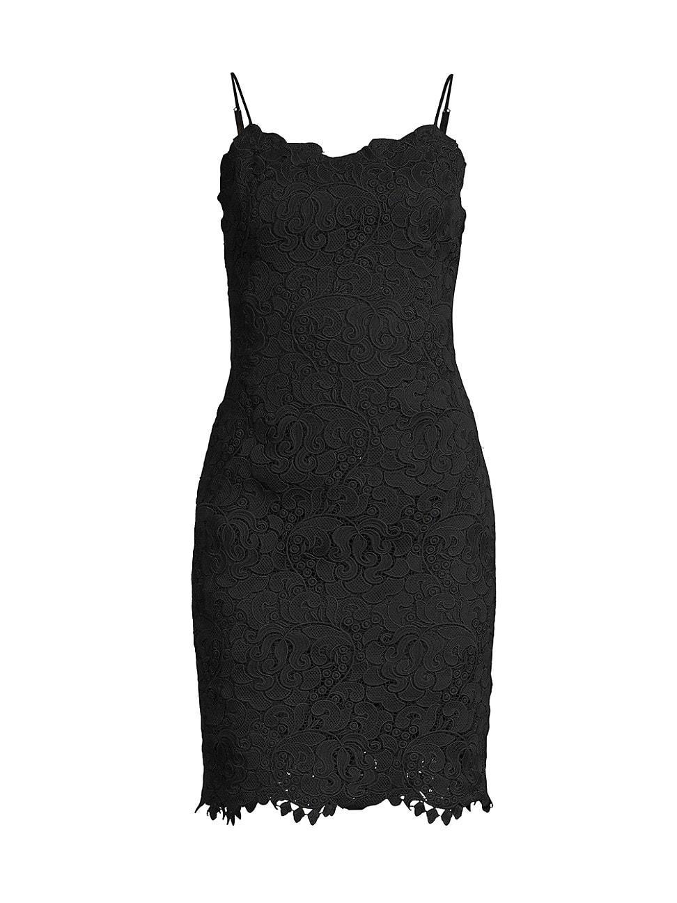 Womens Cotton Lace Mini-Dress Product Image