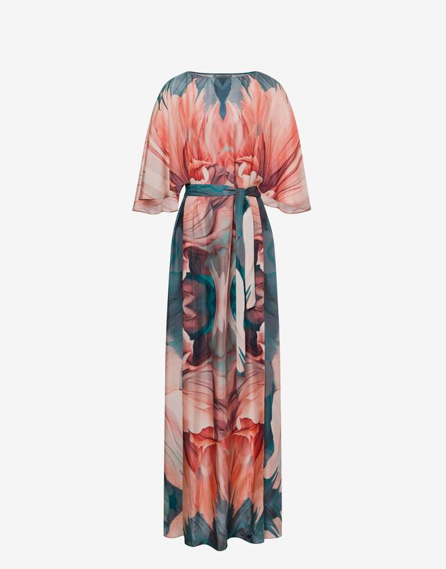 Dress in habotai with petal print Product Image