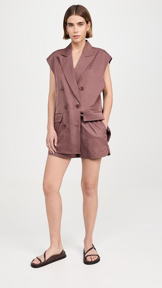 Tibi Drapey Suiting Pull On Shorts | Shopbop Product Image