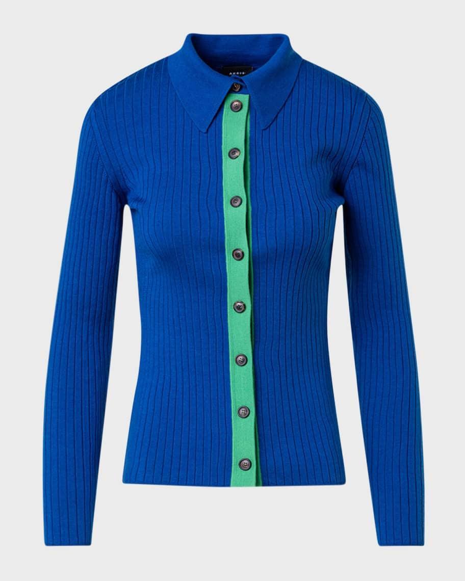 Contrast Ribbed Knit Cardigan Product Image