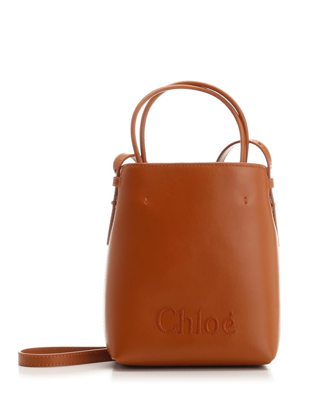 Micro Sense Bucket Bag In Brown Product Image