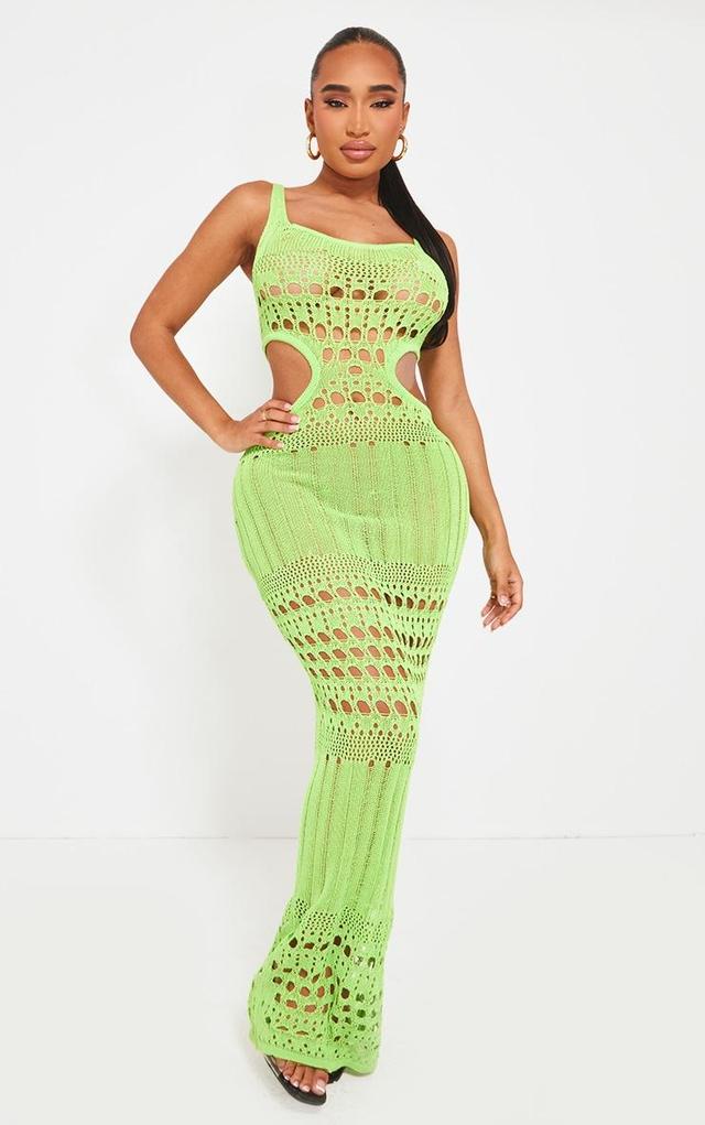 Shape Lime Knit Cut Out Maxi Dress Product Image