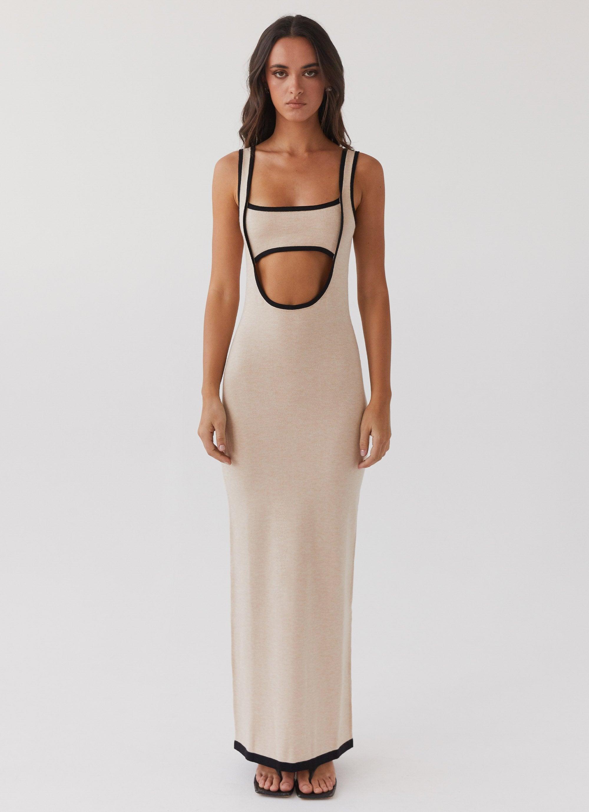 Lost In Paris Knit Maxi Dress - Tapioca Product Image