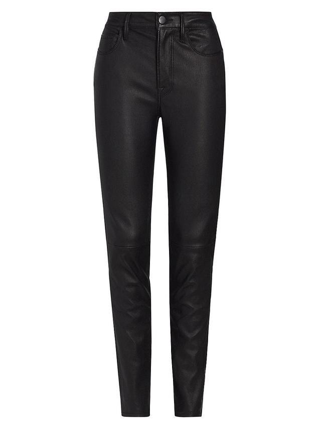 Womens Nils Mid-Rise Leather Pants Product Image