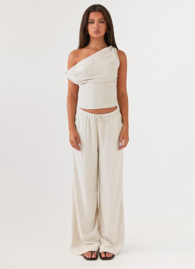 Fresh Face Linen Pants - Oatmeal Product Image