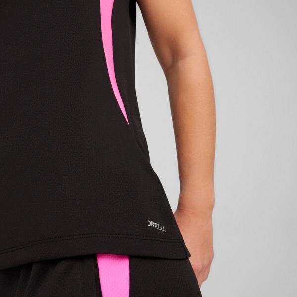 PUMA Individual Women's Sleeveless Court Sports Polo Shirt in Black/Poison Pink Product Image