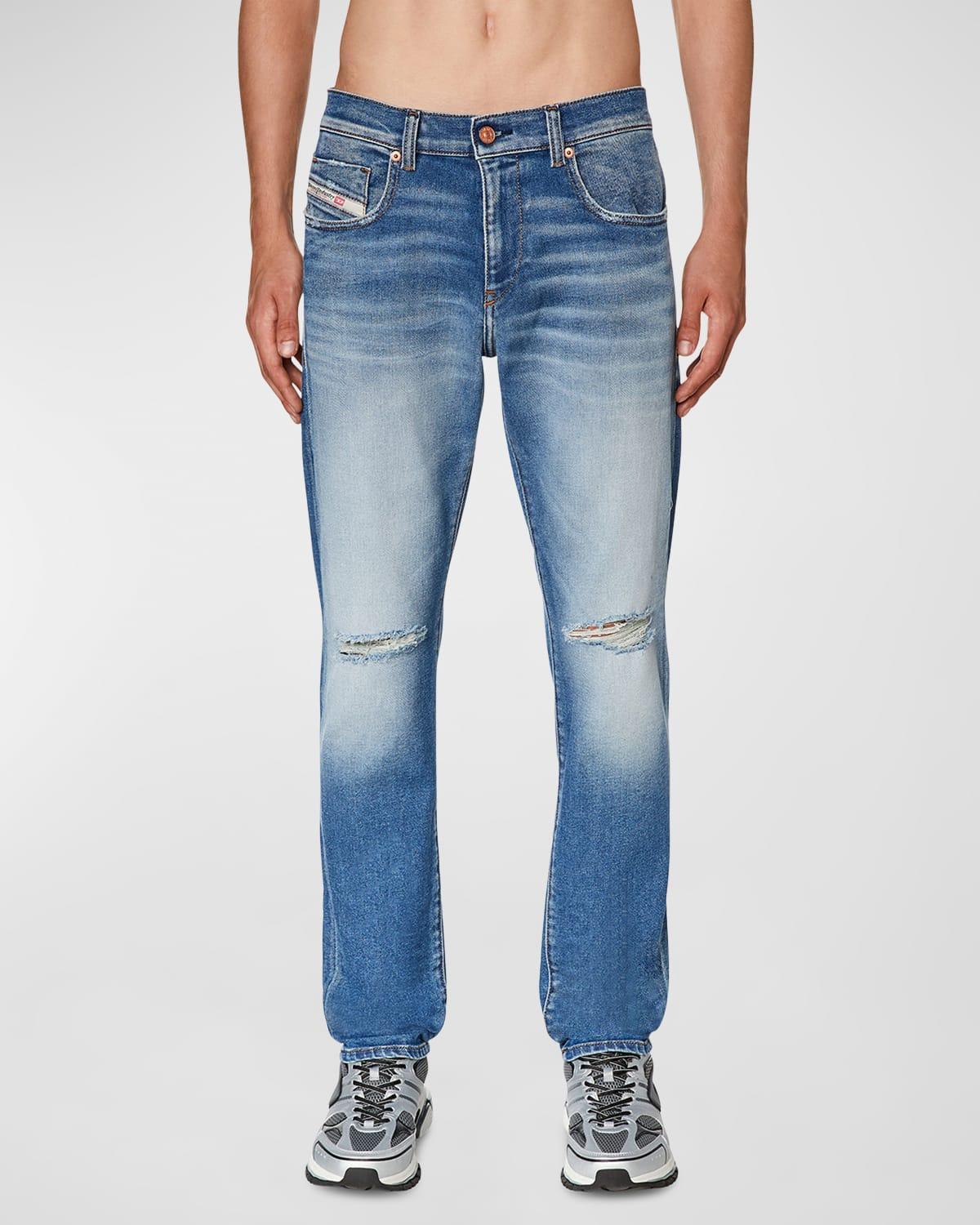 Mens 2019 D Strukt Distressed Denim Pants, Blue Product Image