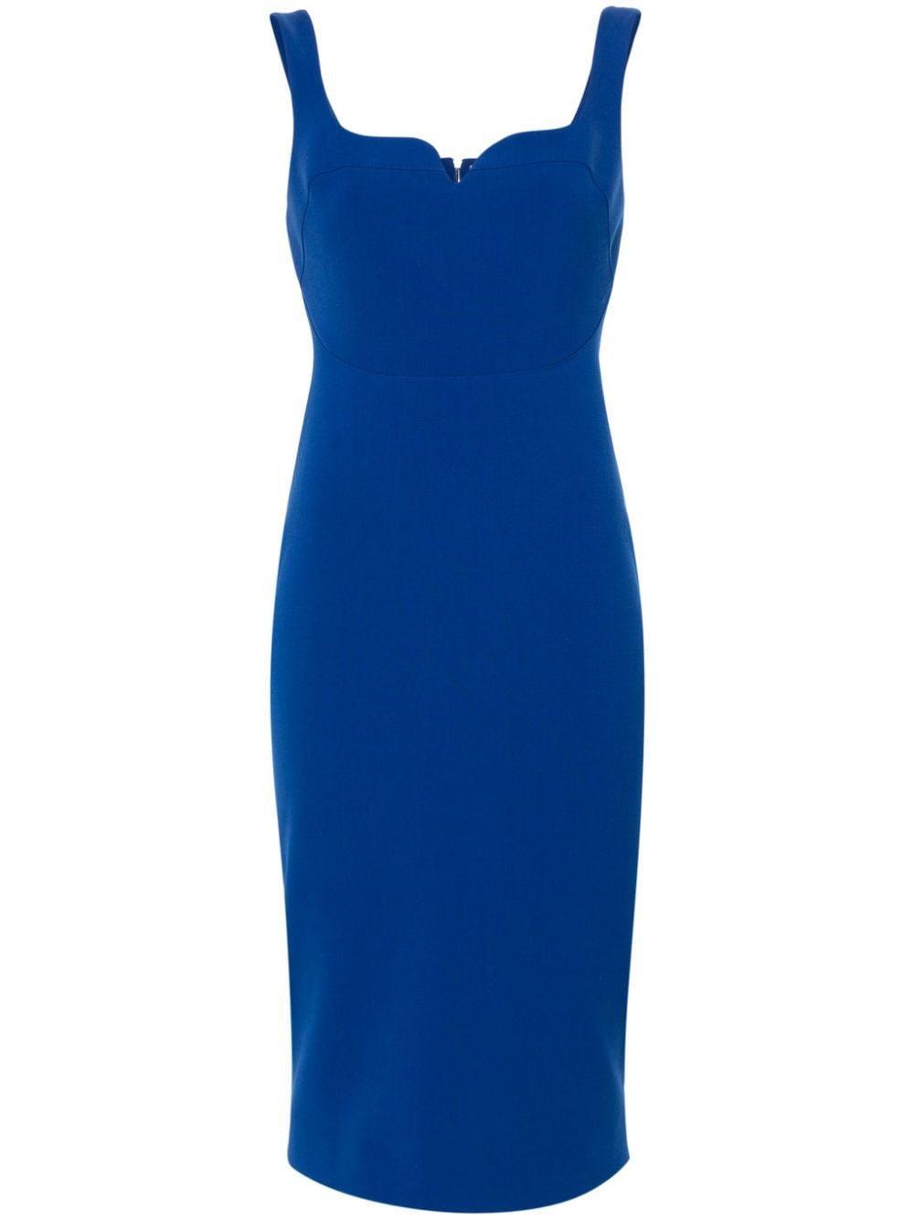 Sleeveless Fitted Dress In Blue Product Image