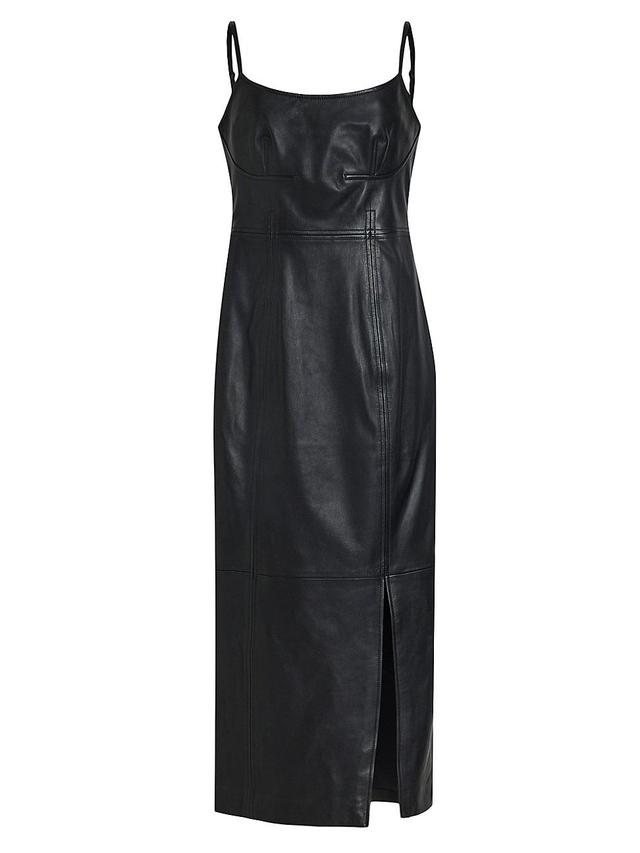 Womens Norlene Leather Midi-Dress Product Image