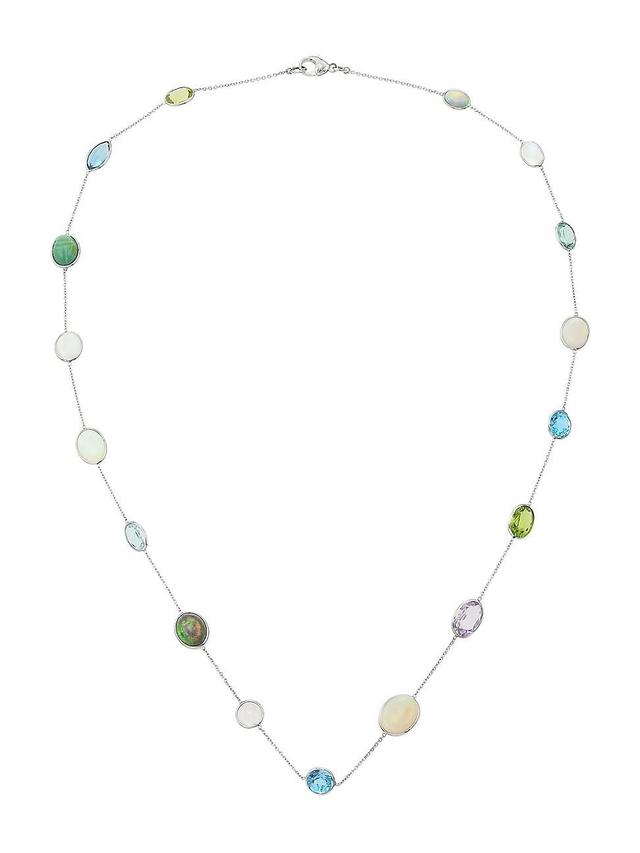 Womens 18K White Gold & Multi-Gemstone Necklace Product Image