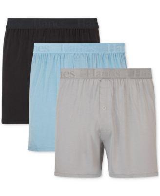 Hanes Originals Ultimate Mens SuperSoft Knit Boxer Underwear, Assorted, 3-Pack 2XL Product Image