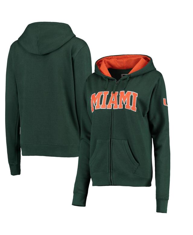 Womens Miami Hurricanes Arched Name Full Zip Hoodie Product Image