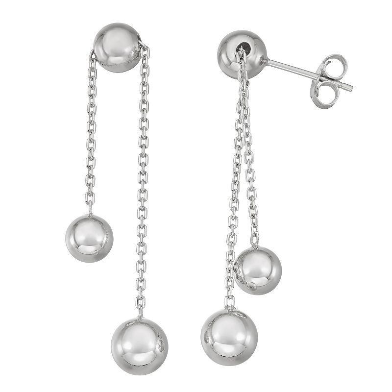 Sterling Silver Dangle Ball Drop Earrings, Womens Product Image