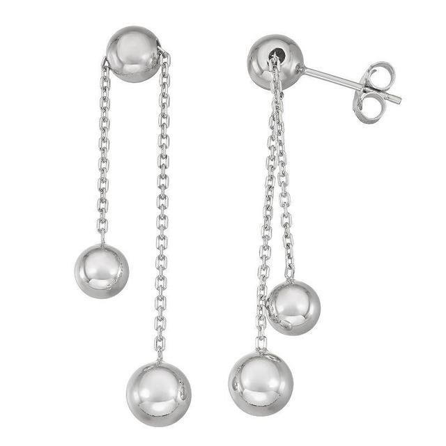 Sterling Silver Dangle Ball Drop Earrings, Womens Product Image