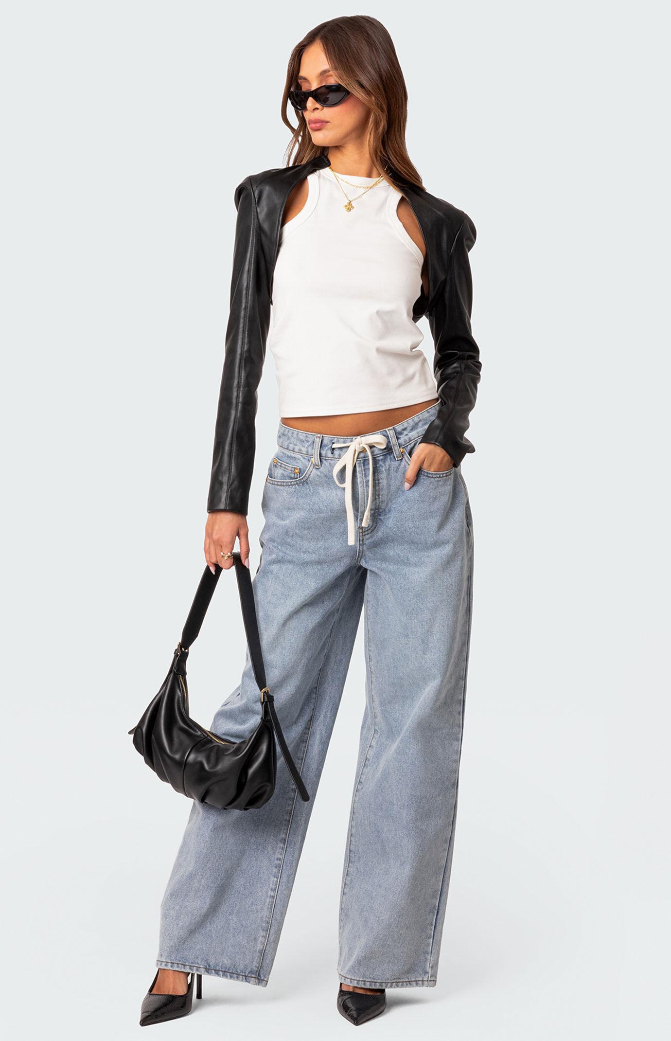 Edikted Women's Wynn Low Rise Oversized Jeans Product Image