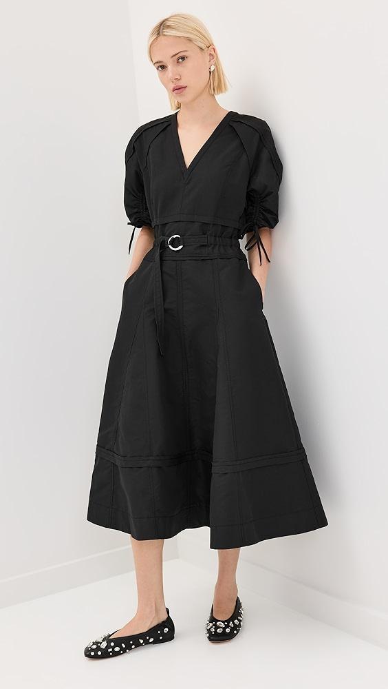 3.1 Phillip Lim V-Neck Dress with Gathered Sleeves | Shopbop Product Image