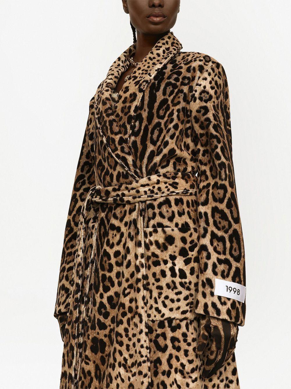 Leopard-print Belted Terry Cloth Coat In Leo_new Product Image