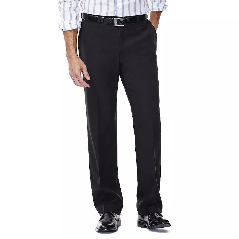 Mens Haggar eCLo Stria Classic-Fit Flat-Front Dress Pants Product Image