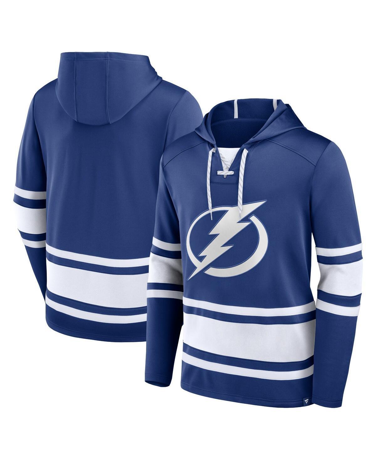 Mens Fanatics Branded Blue Tampa Bay Lightning Puck Deep Lace-Up Pullover Hoodie Product Image