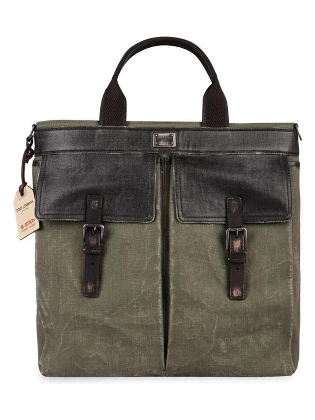 Canvas Shopper In Green Product Image