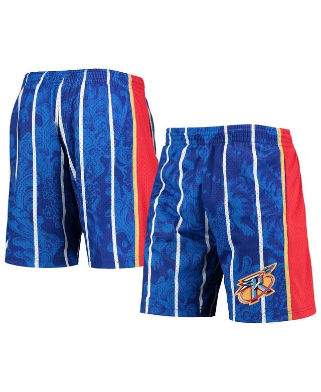 Mens Mitchell & Ness Blue Houston Rockets Hardwood Classics Lunar New Year Swingman Shorts Product Image