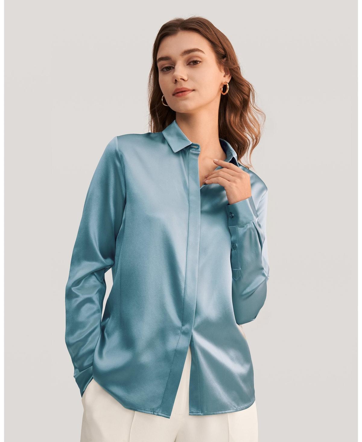 Lilysilk Womens Basic Concealed Placket Silk Shirt Product Image