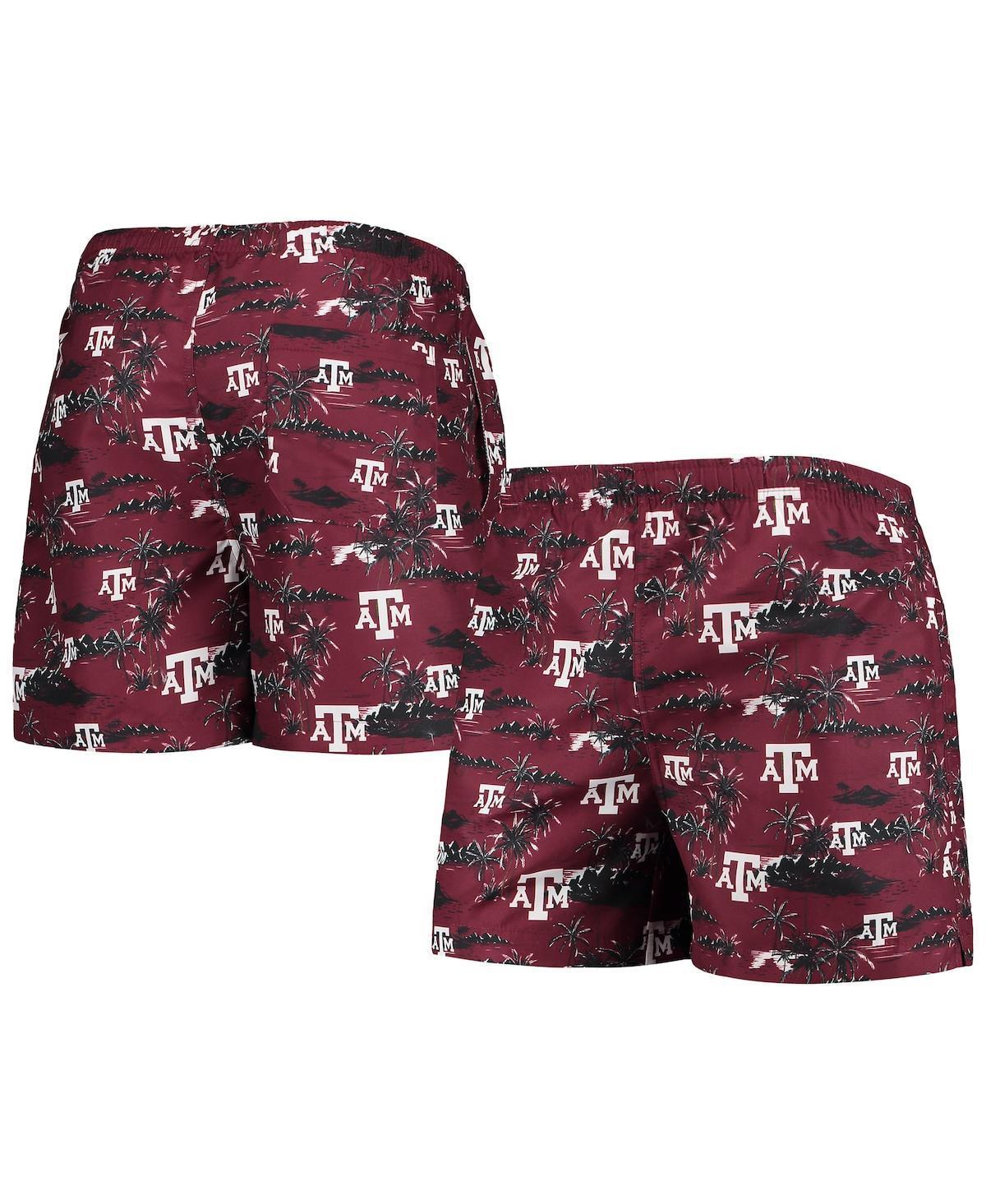 Mens FOCO Maroon Texas A&M Aggies Island Palm Swim Trunks Product Image