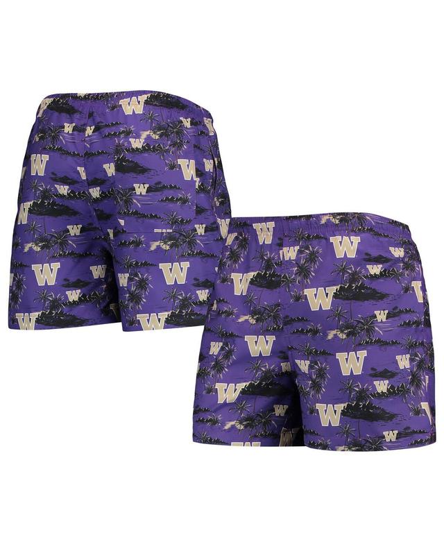 Mens Foco Purple Washington Huskies Island Palm Swim Trunks Product Image