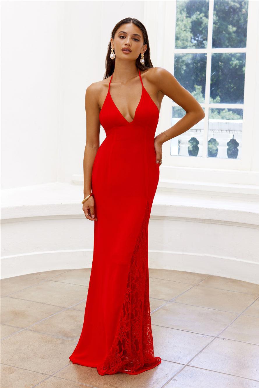 Where Sparks Fly Maxi Dress Red Product Image