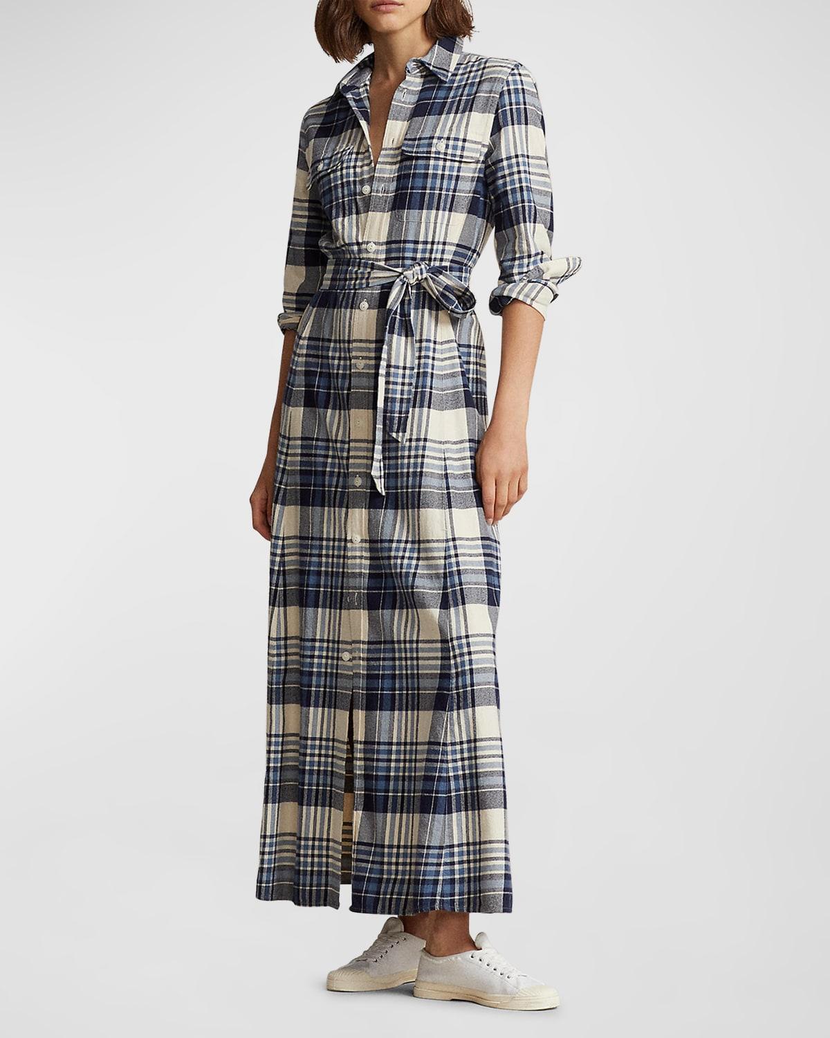 Plaid Cotton Twill Shirtdress Product Image