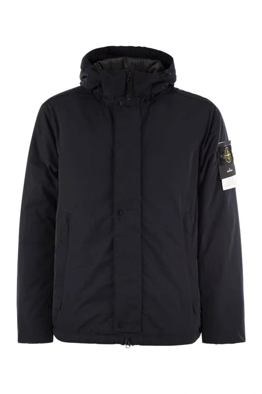 STONE ISLAND Padded Jacket With Hood In Navy Product Image