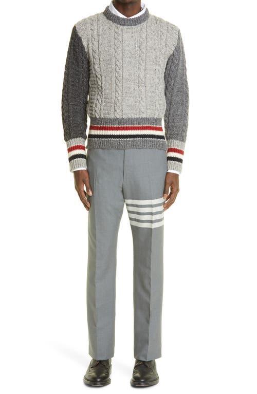 Thom Browne 4-Bar Mlange Wool Pants Product Image