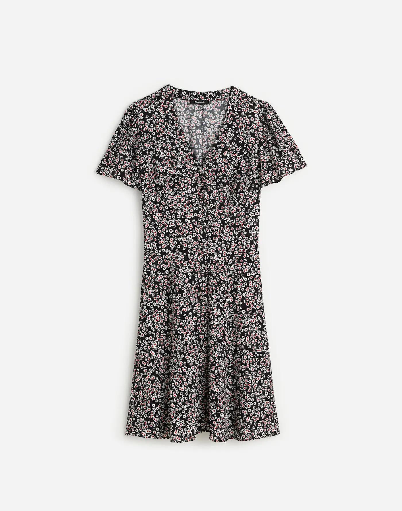 Flutter-Sleeve Mini Dress in Floral Product Image