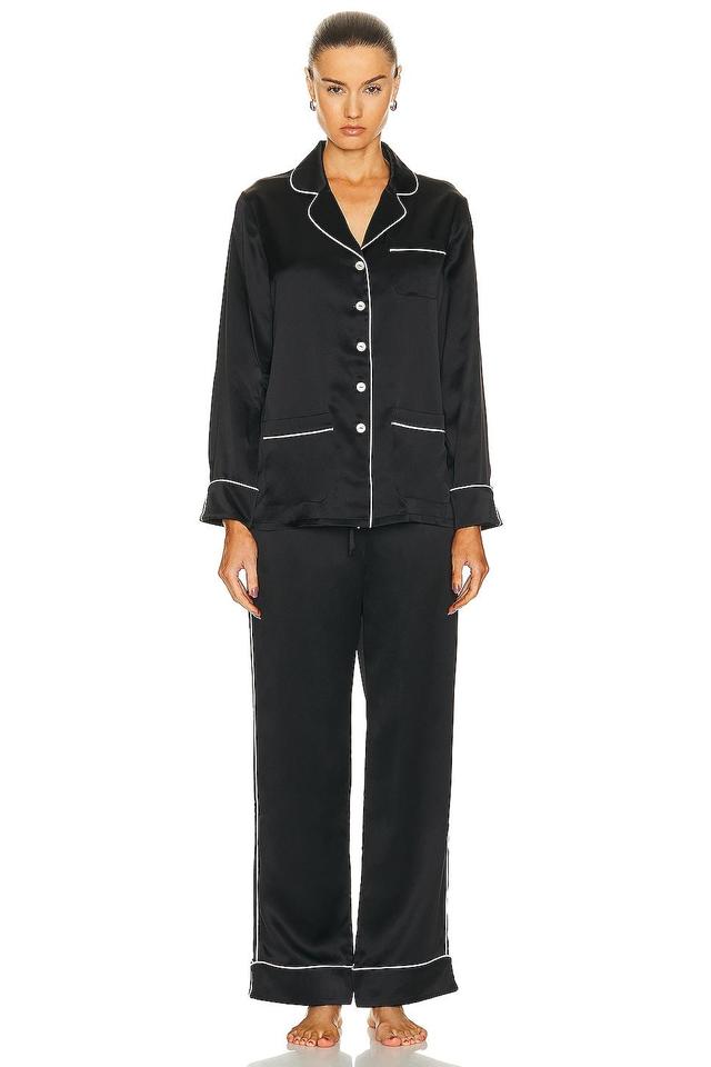 Olivia von Halle Coco Pajama Set in Black Product Image